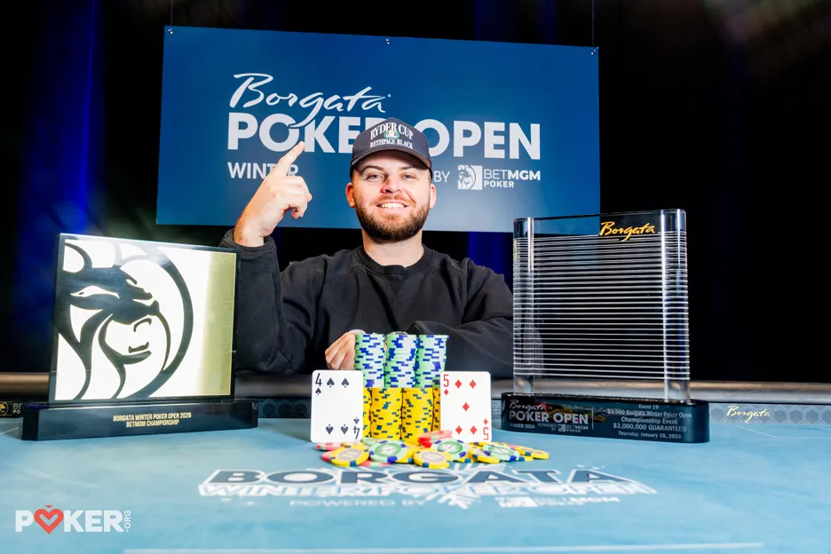 Vogdes Storms to Borgata Winter Poker Open Title in 45 Minutes